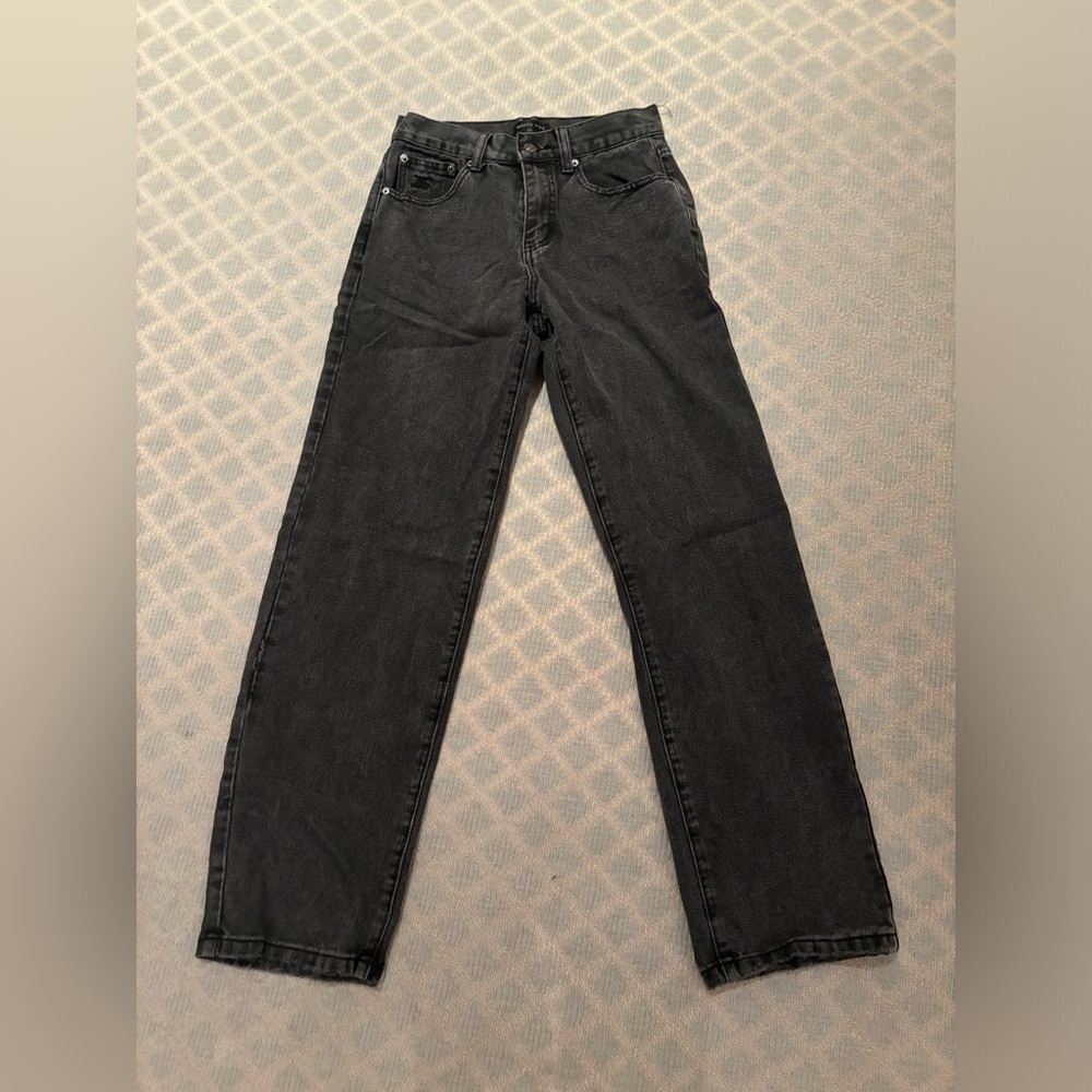 White Fox: Taking A Trip Mid Rise Straight Leg Jeans Acid Black